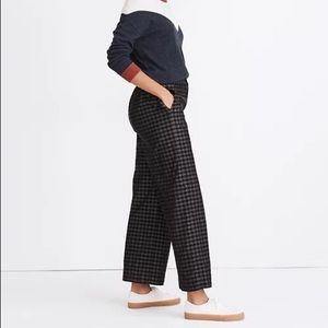 Madewell Huston Button Front Ankle Pants In Checked Corduroy
